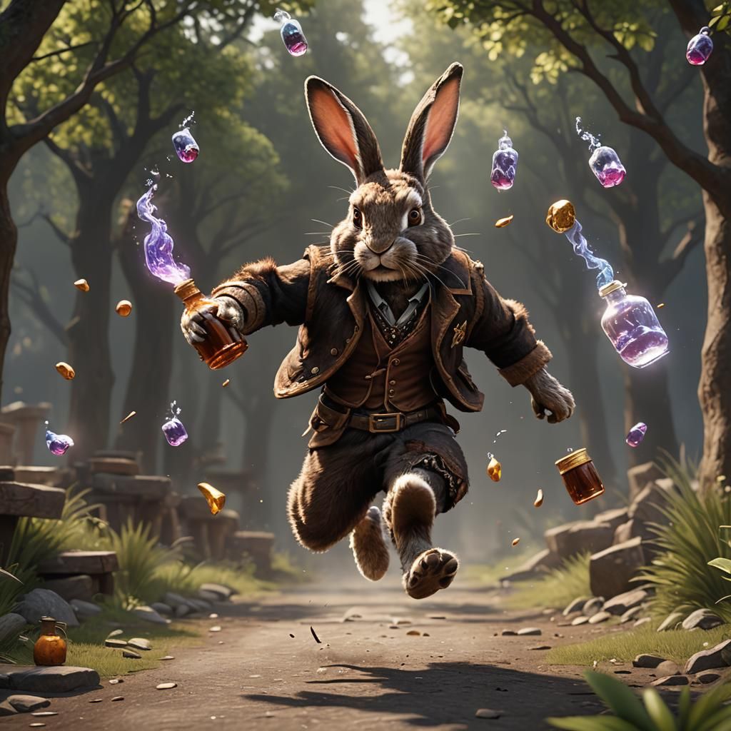 Harengon Alchemist in Dynamic 3D Render