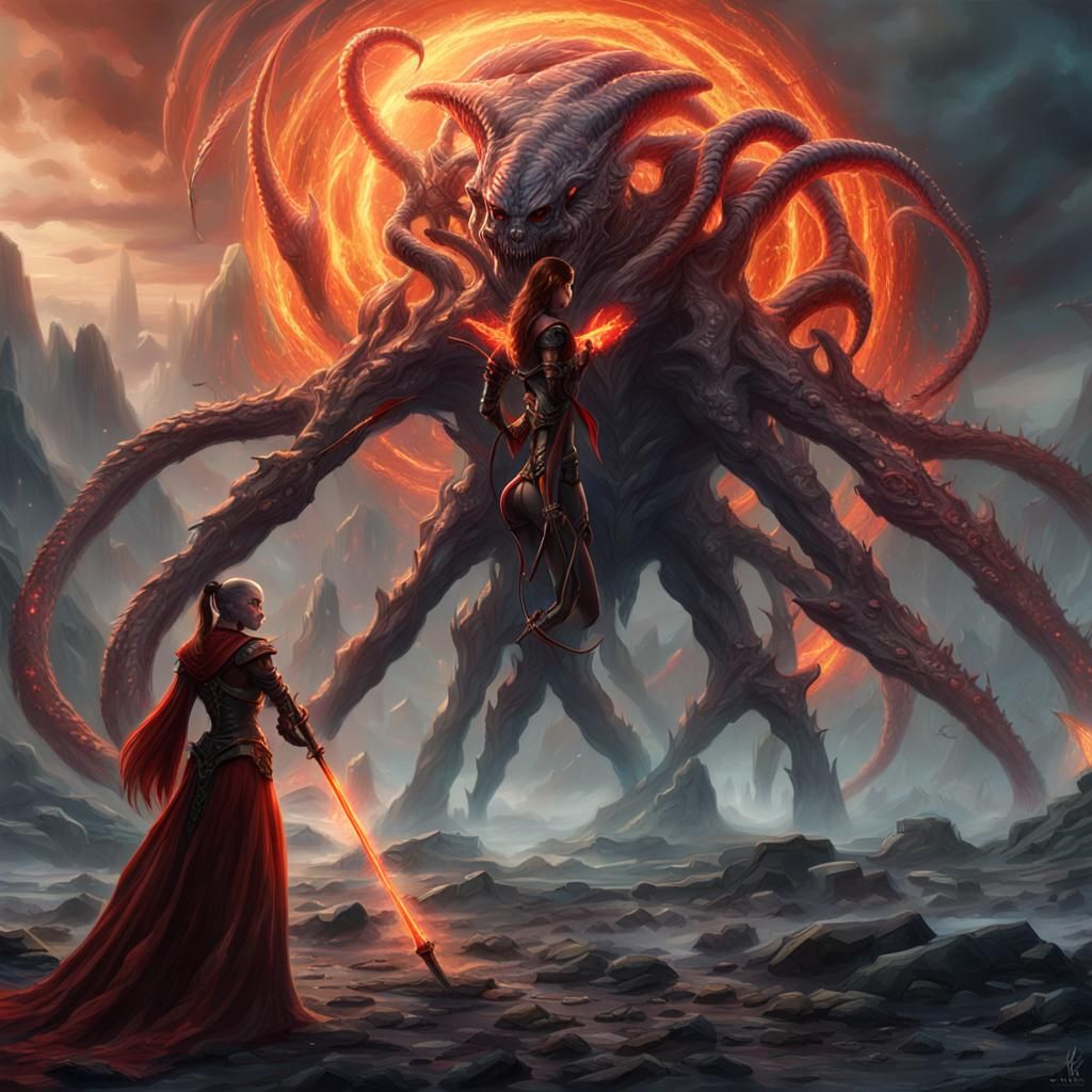 Sci-Fi Alien Battle on Ethereal Planet