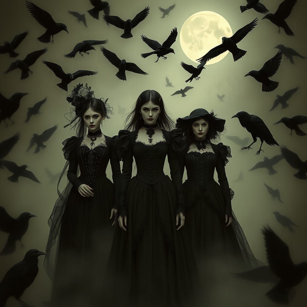 Goths and Crows in Victorian-Inspired Mourning Attire