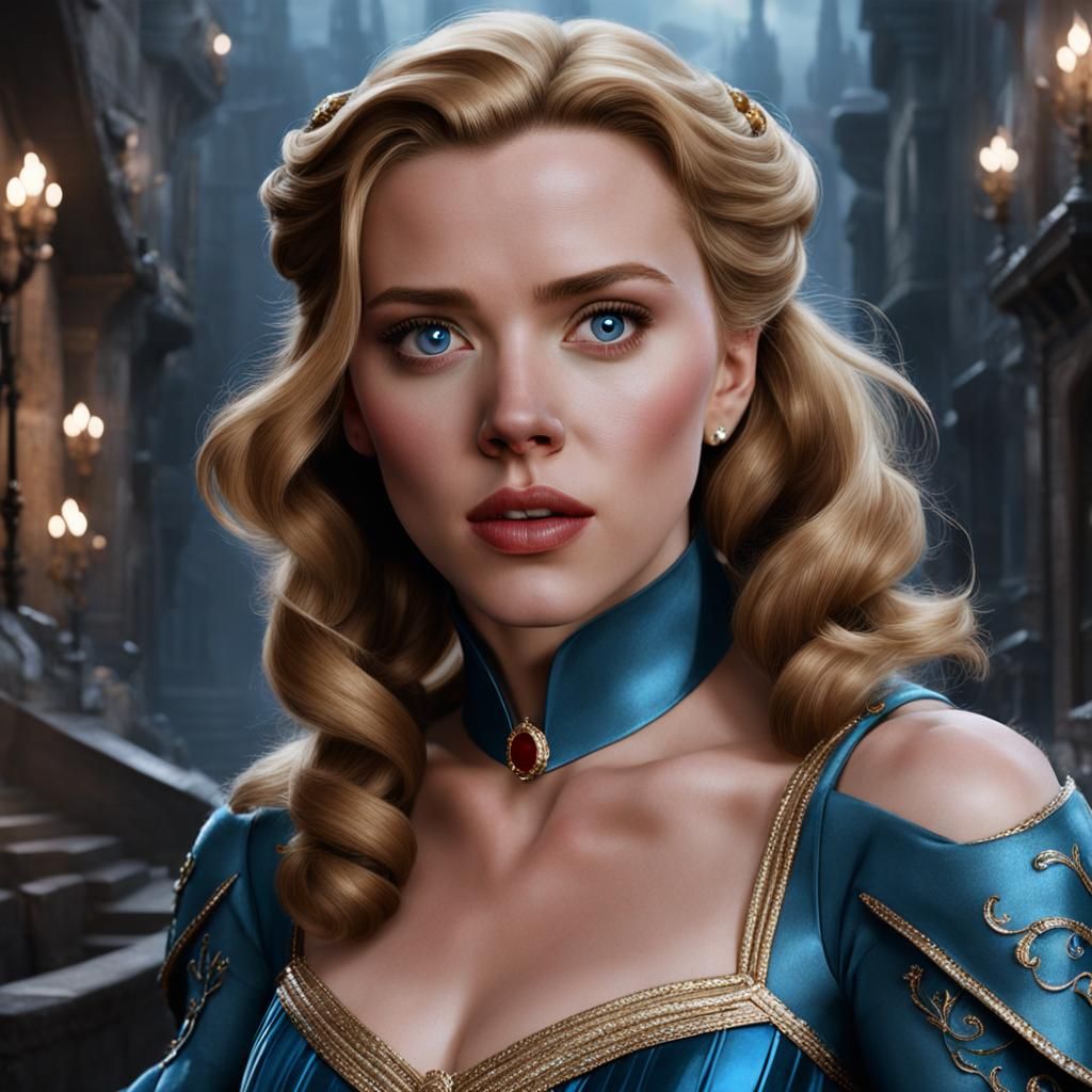 Cinderella as Scarlett Johansson: AI Portrait