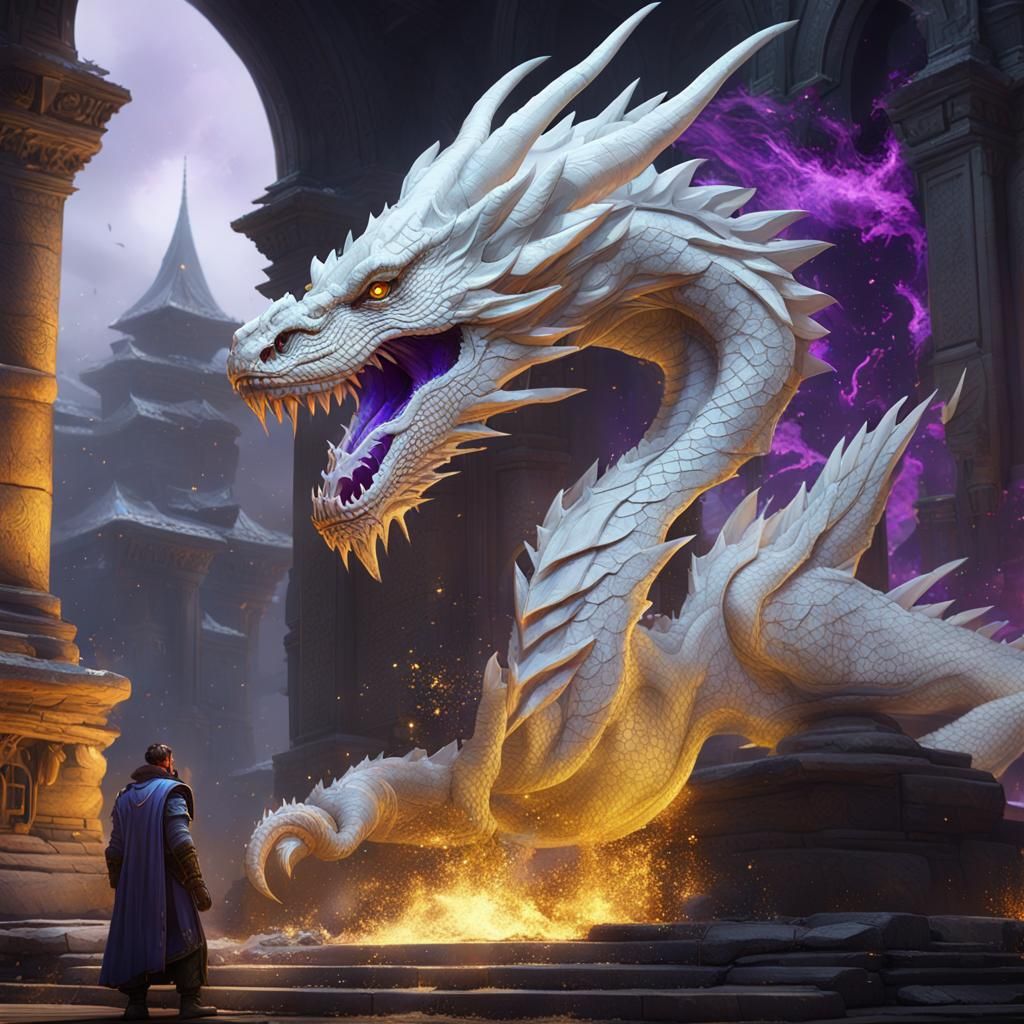 Dragon Heals Soldier: Dark Fantasy Concept Art