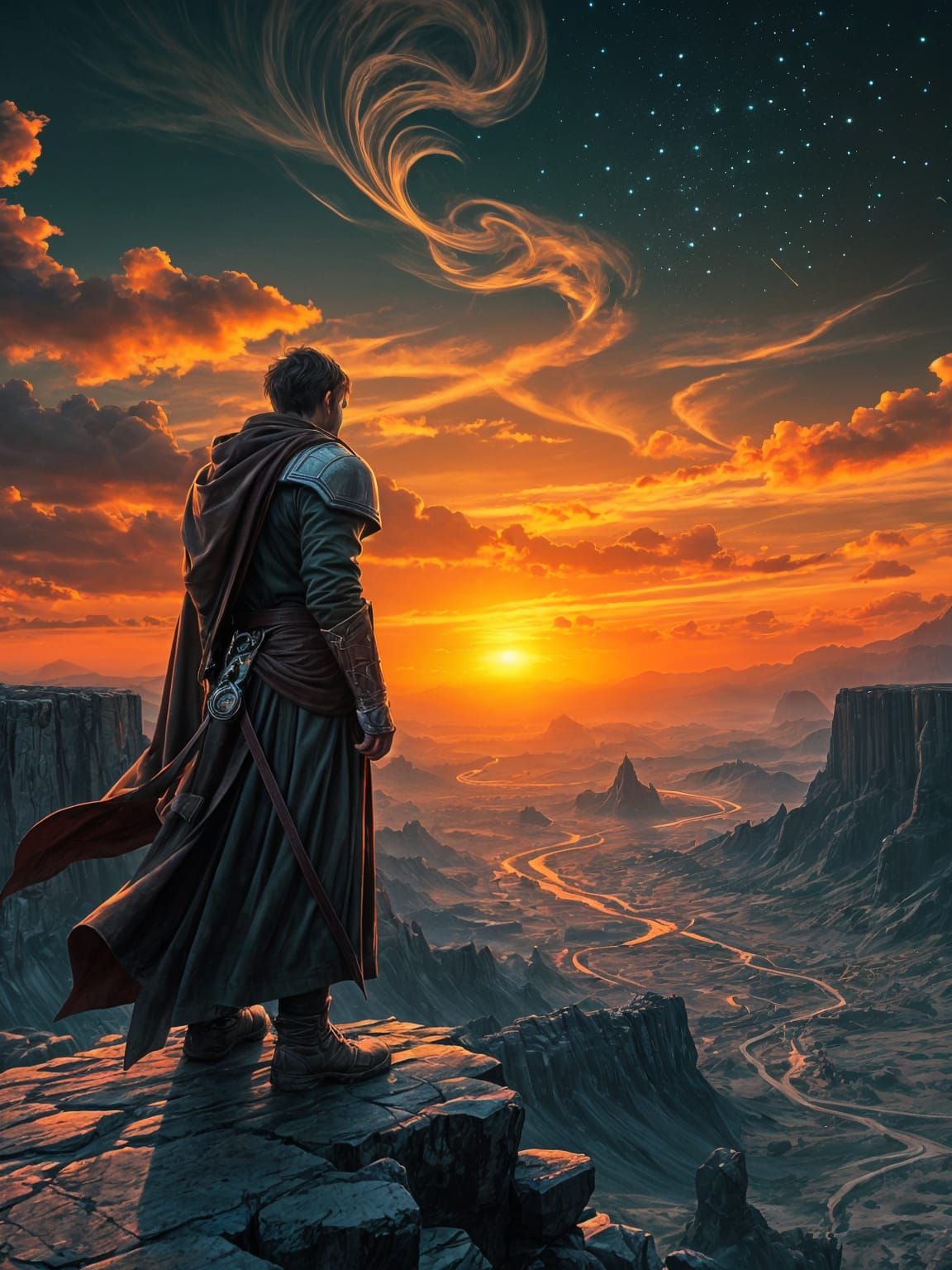 Hero at World's End: Digital Fantasy Art