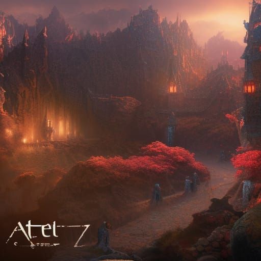 Ateez Gueirilla in Detailed Matte Painting Style