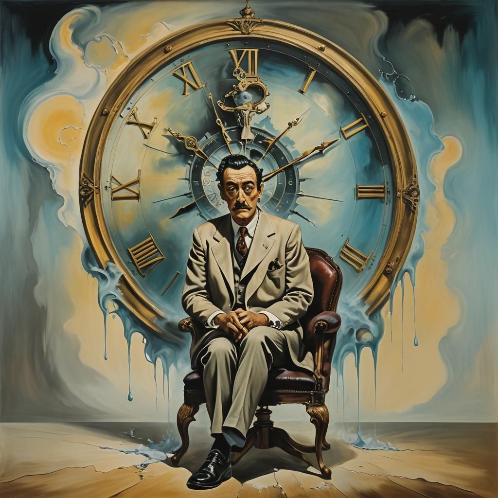 Surreal Clockwork Man in a Dali-esque Dreamscape