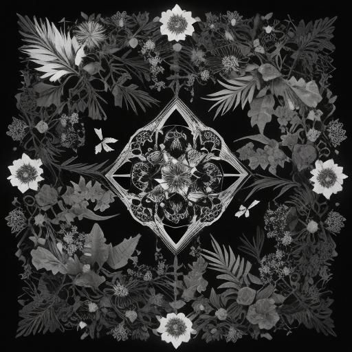 Surreal Gothic Bones and Keys Rayograph