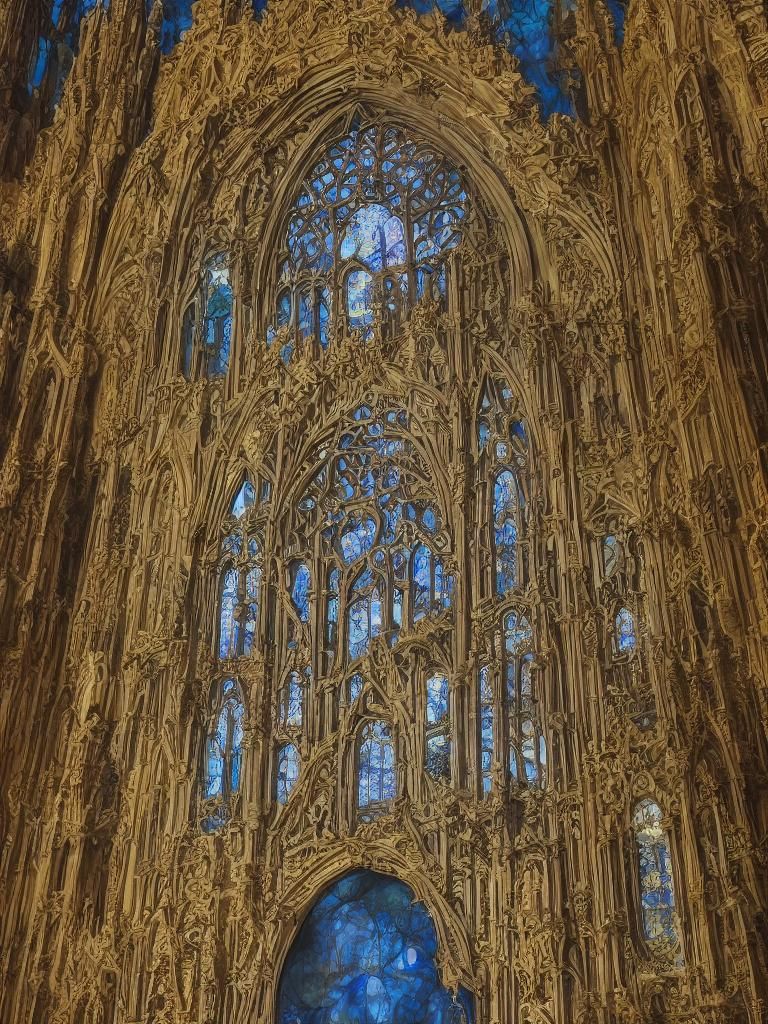 Mystical Stained Glass Window in Fantasy Concept Art