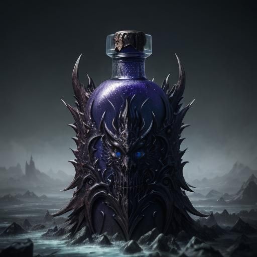 Tainted Holy Water Bottle Held in Sharp Claws