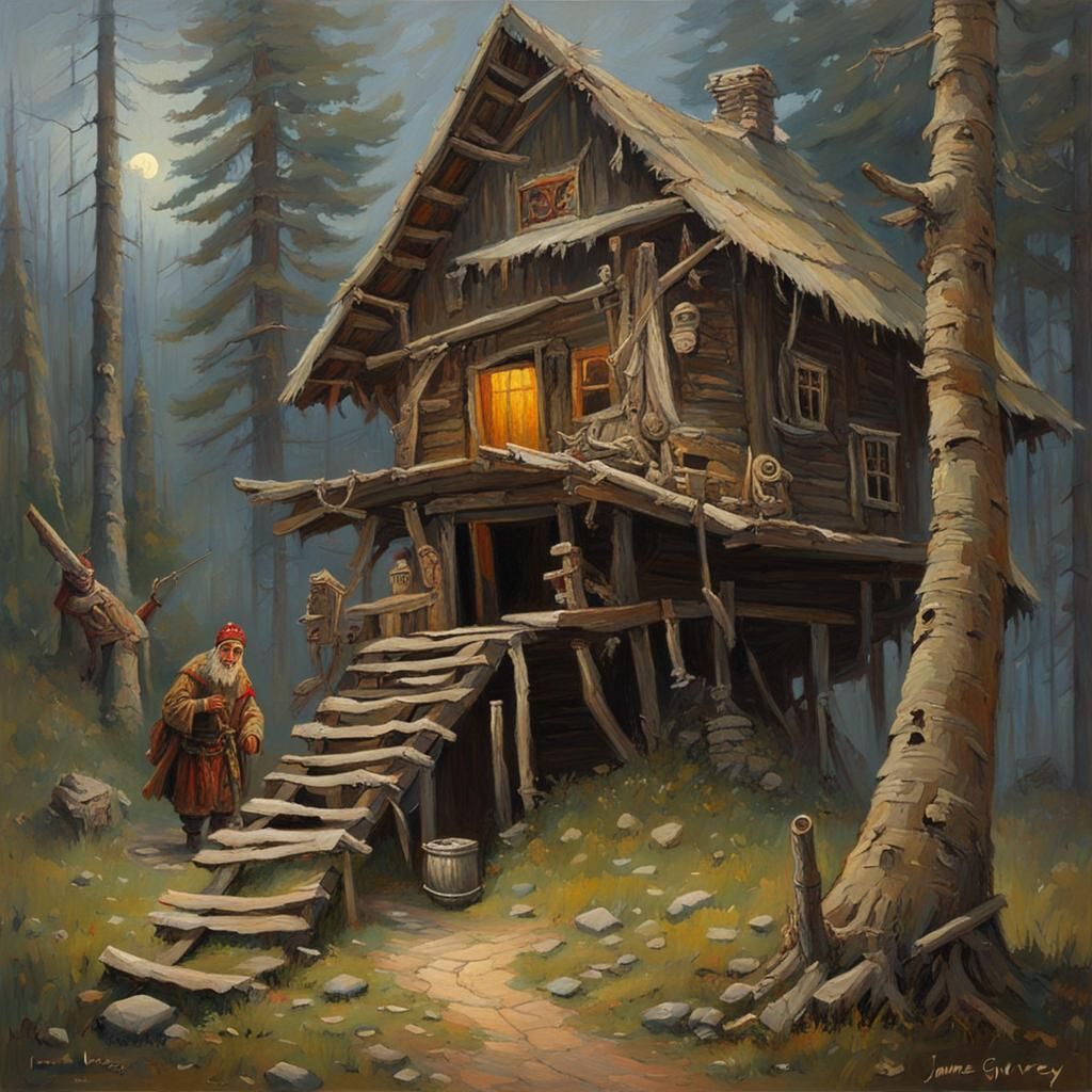 Baba Yaga as Oil Painting by James Gurney