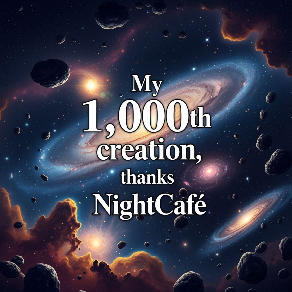 Deep Space Vista with Cosmic Masterpiece Text