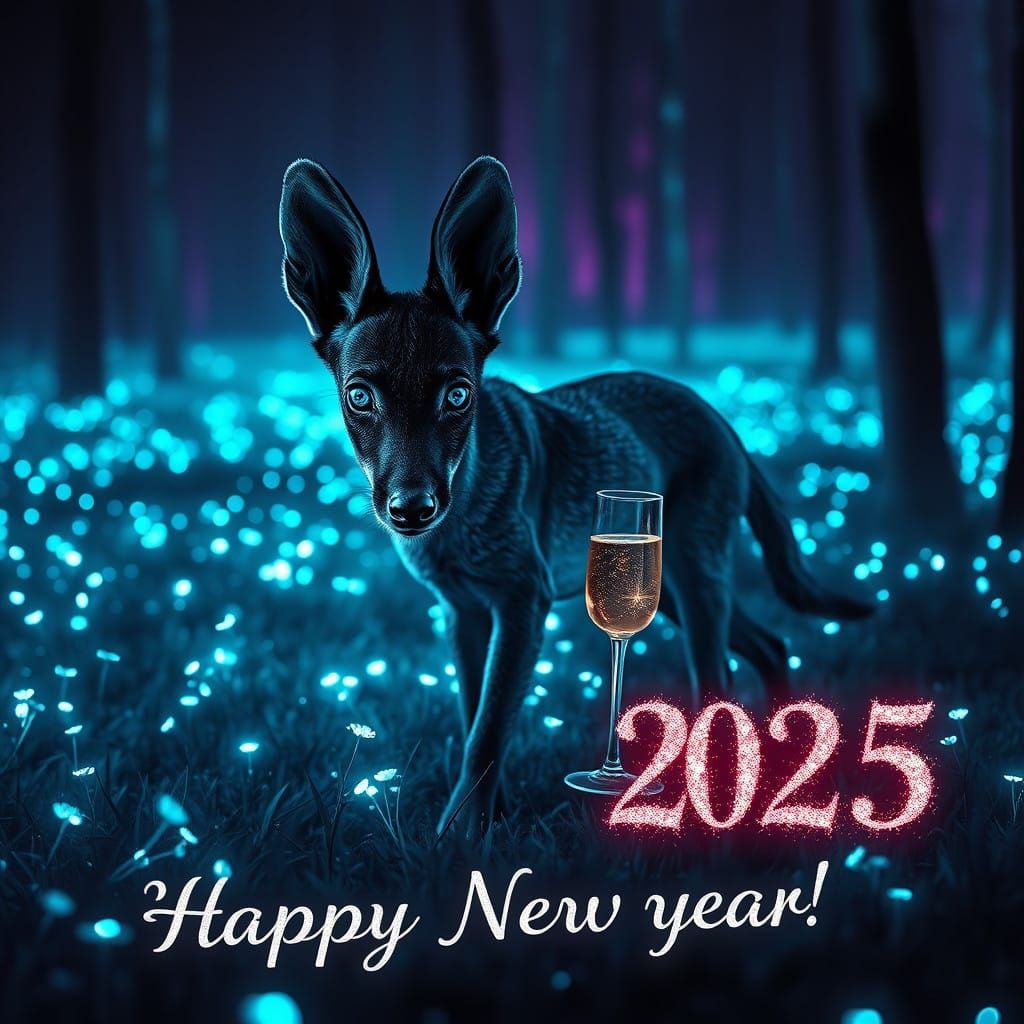 Surreal Nighttime Goddess Emerges from Enchanted Forest in N...