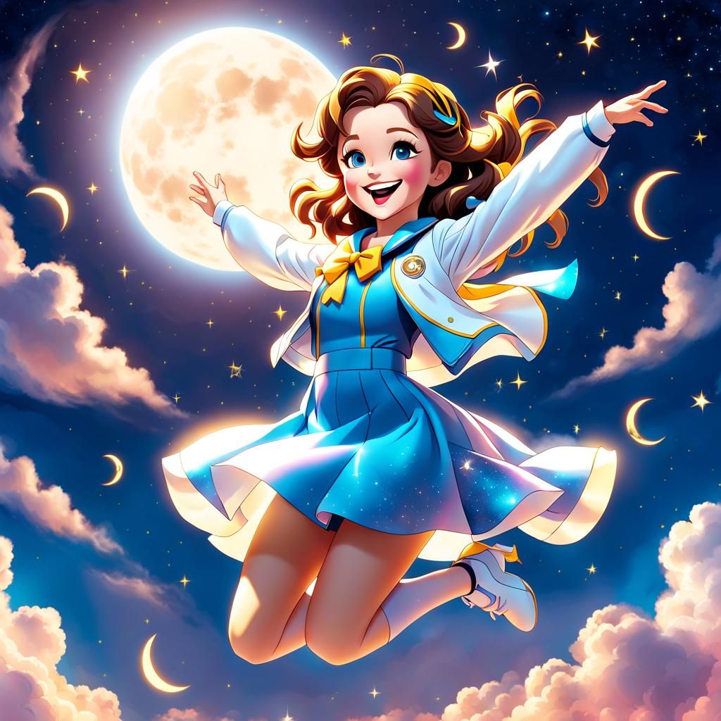 Joyful Student in Dreamworld: Cyberpunk Steampunk Illustrati...