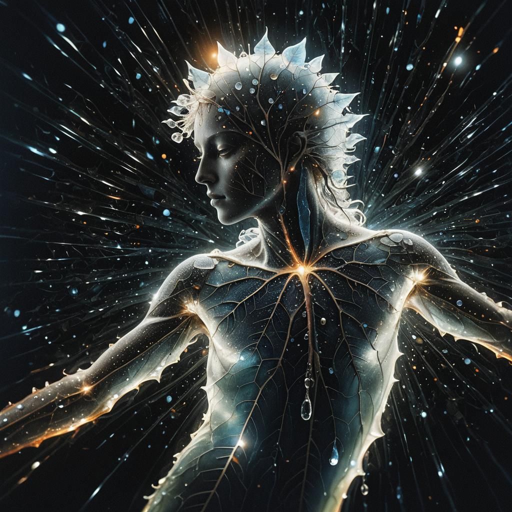 Mystical Dewdrop in Surreal Digital Art