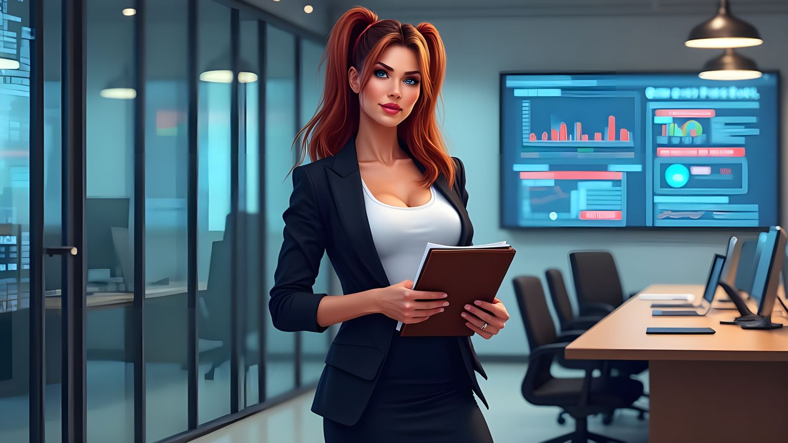 Confident Fitness Professional in Quality Control Office