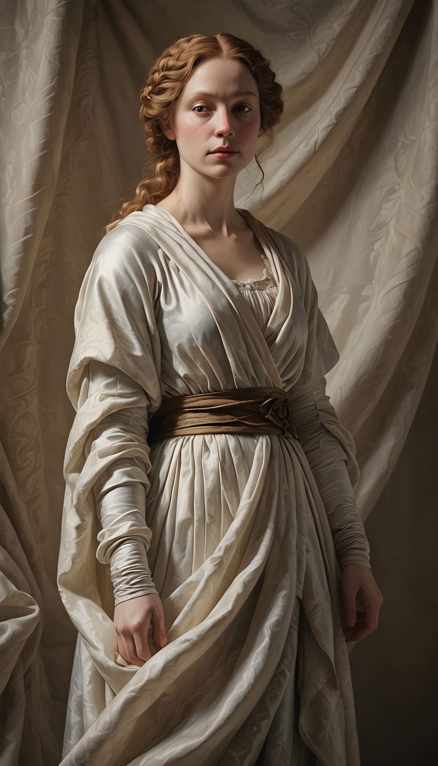 Classical Renaissance Woman in Elegant Drapery