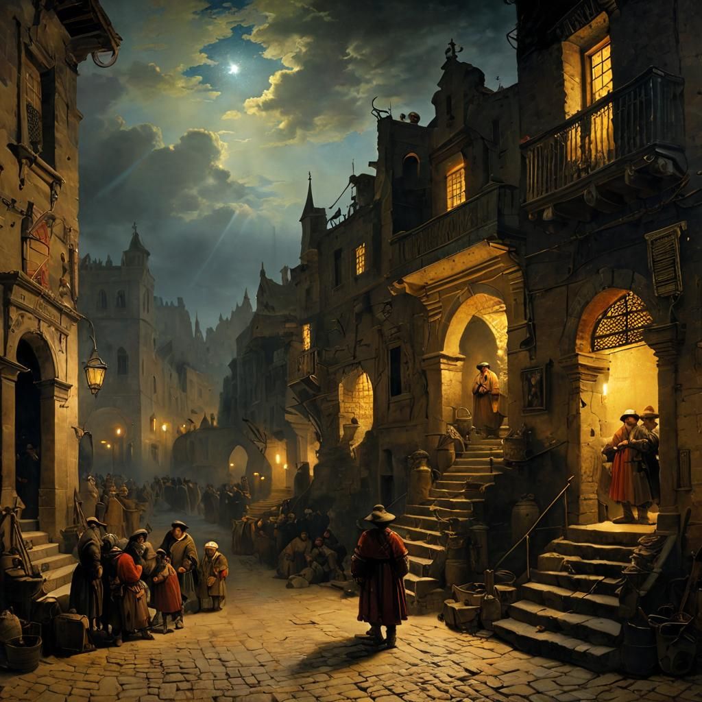 Night Watch in Rembrandt Style with Analogous Colors