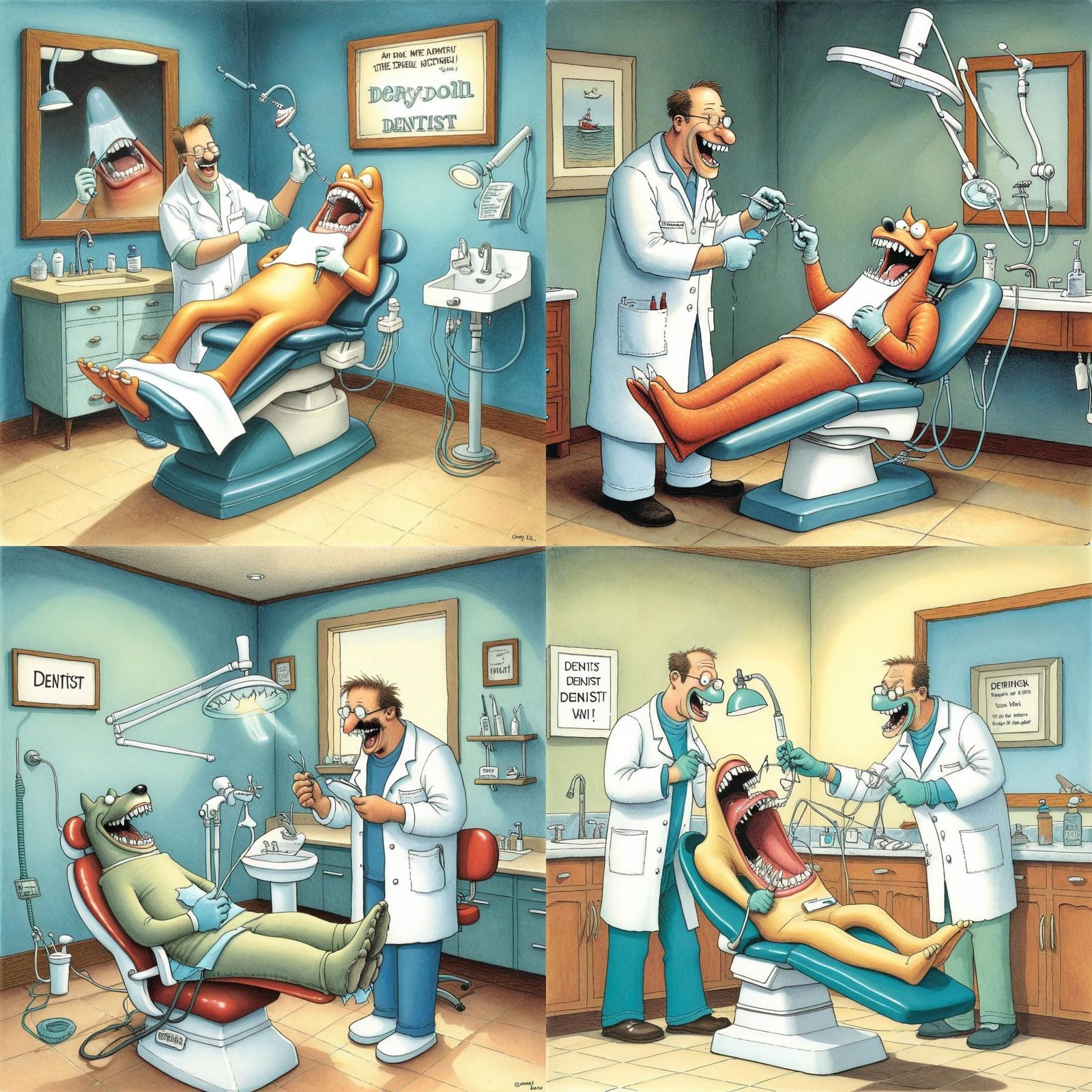 Shark Dentist Cartoon