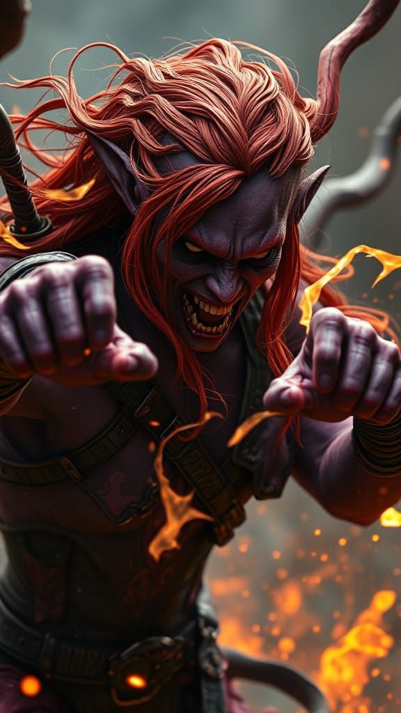 Epic Psychic Warrior in Dark Fantasy Battle