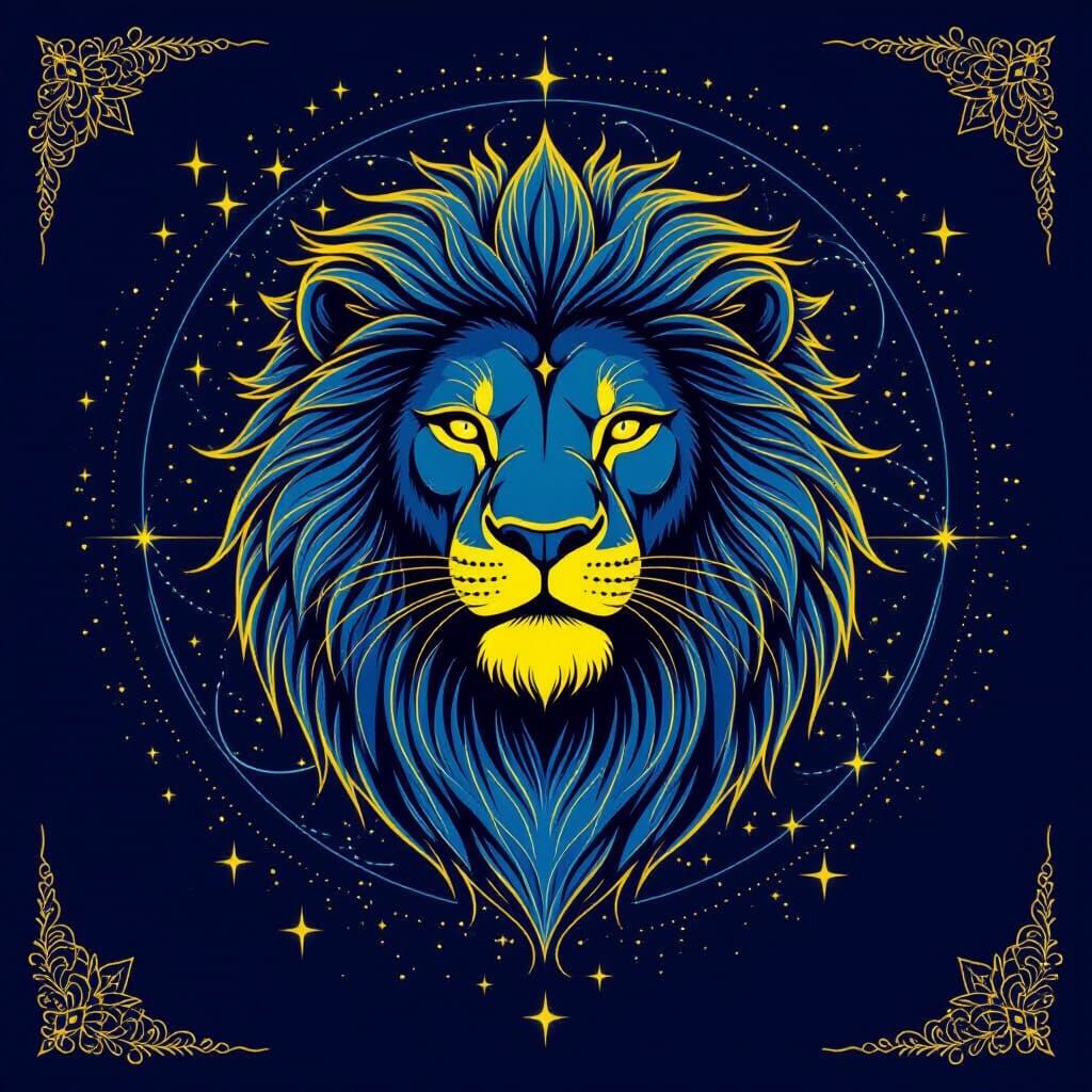 Luminous Leo Zodiac Glyph in Minimalist Line Art