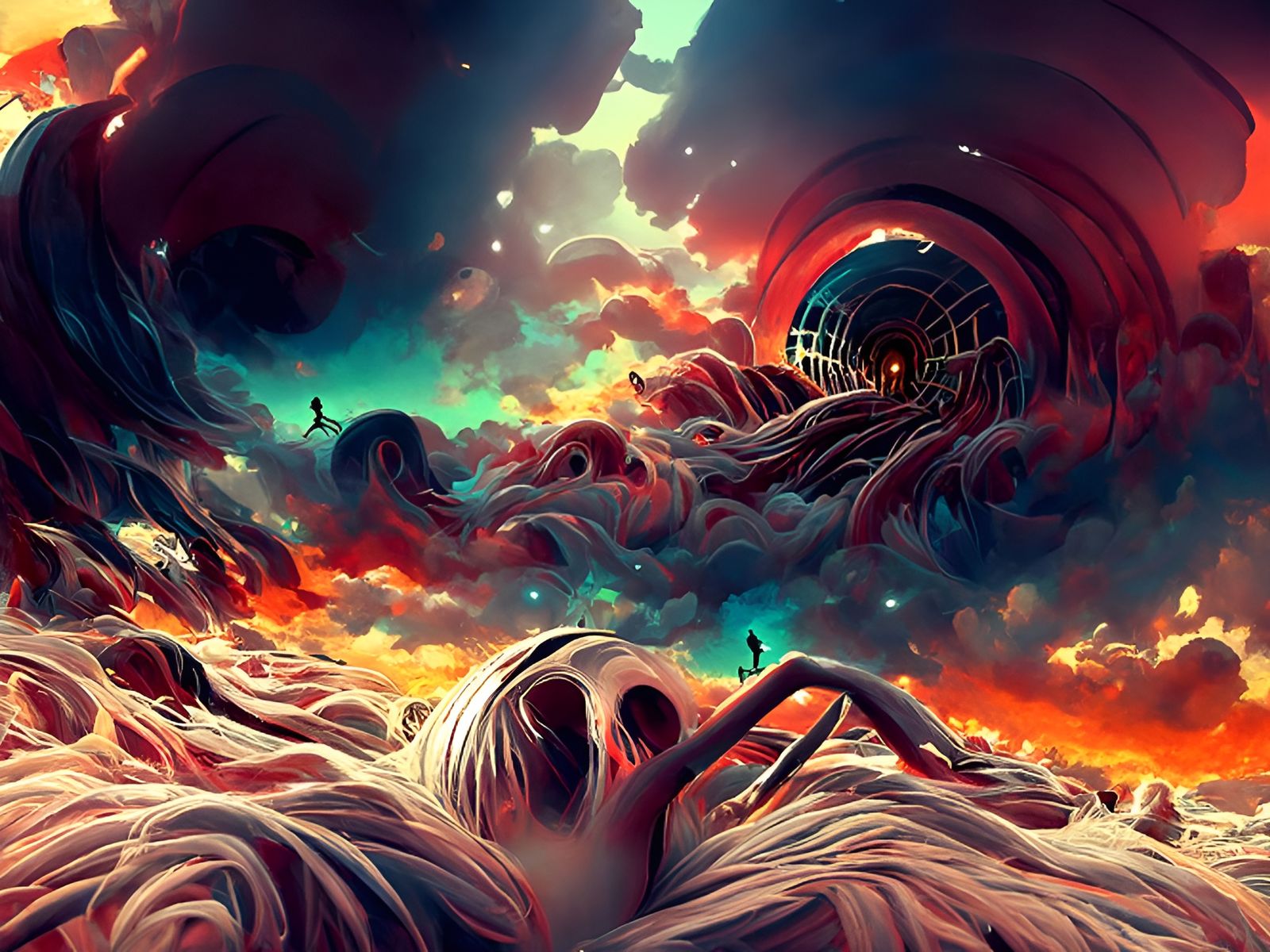 Surreal Infinite Dreamscape in Expressionist Style