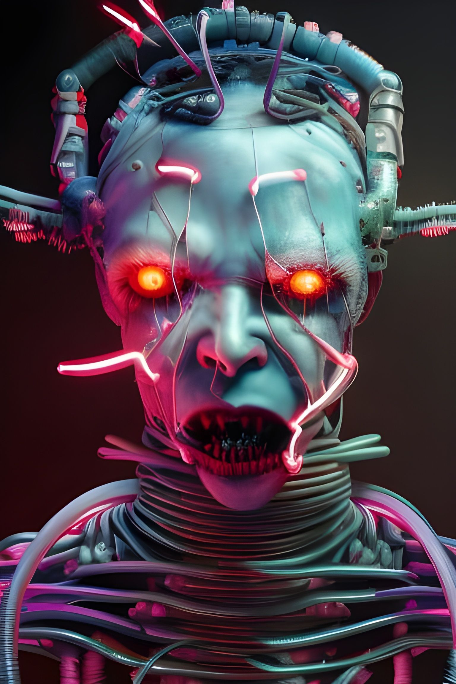 Cyberpunk Cyborg Demon Monster Portrait