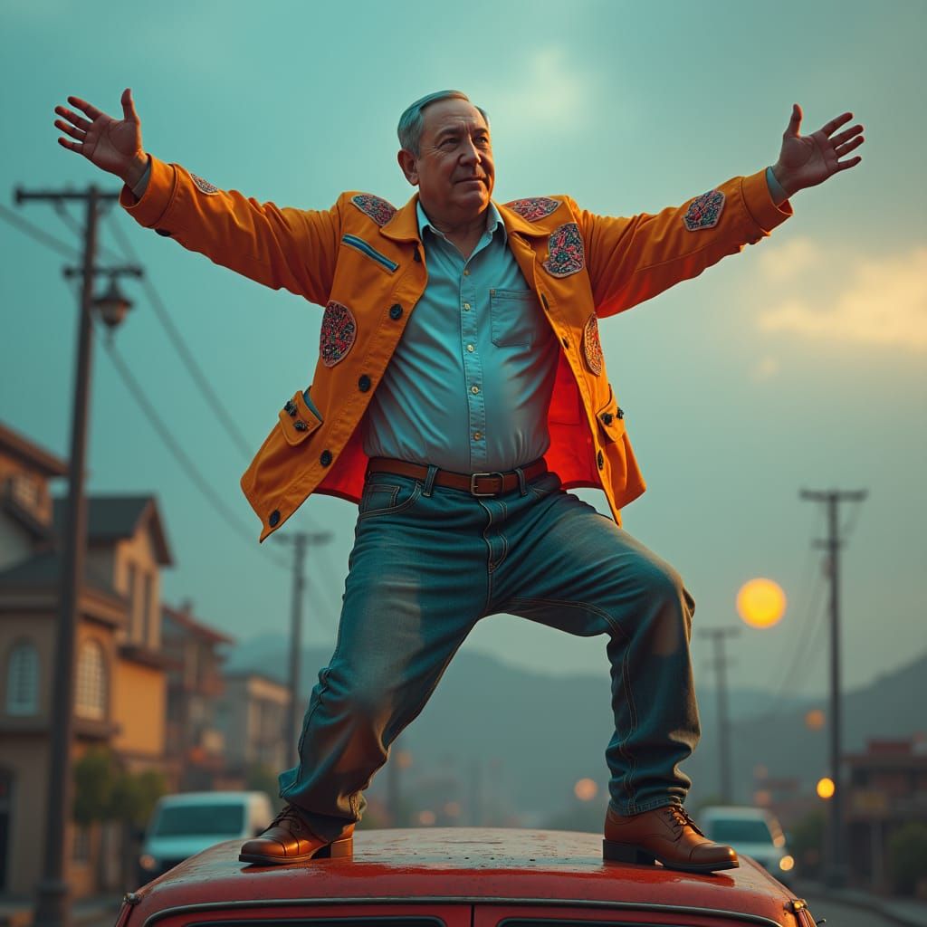 Netanyahu's Whimsical Dance Fantasy Art