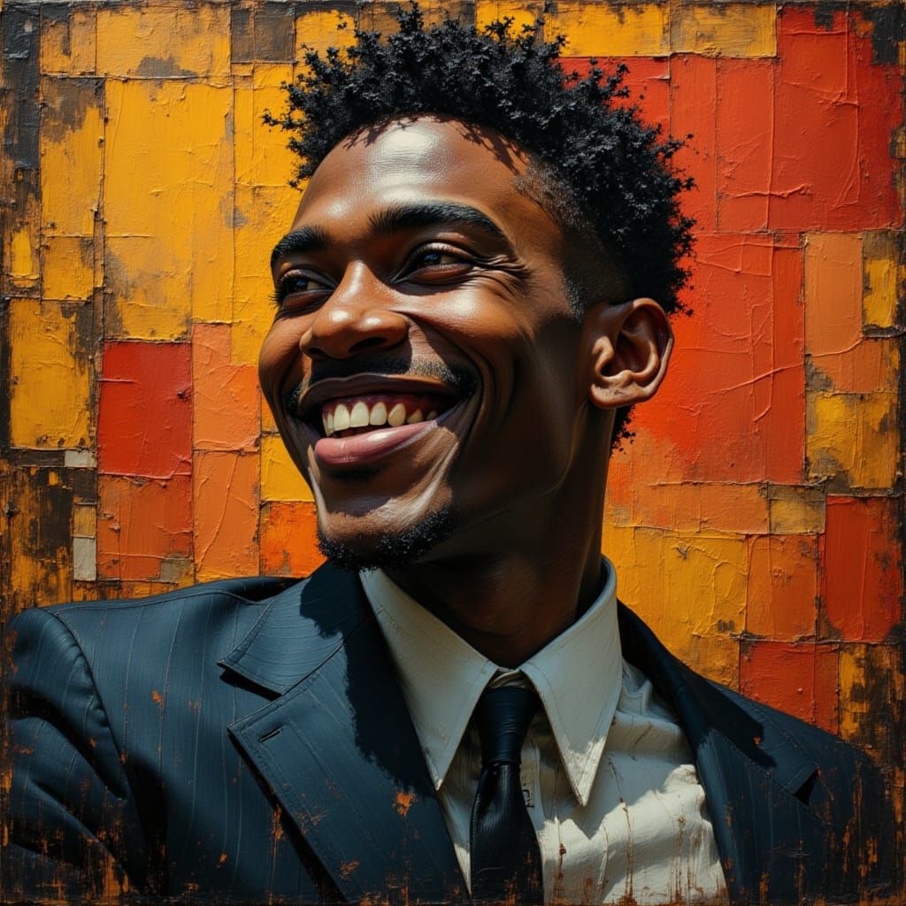 Regal African God Portrait in Divine Oil Painting Style