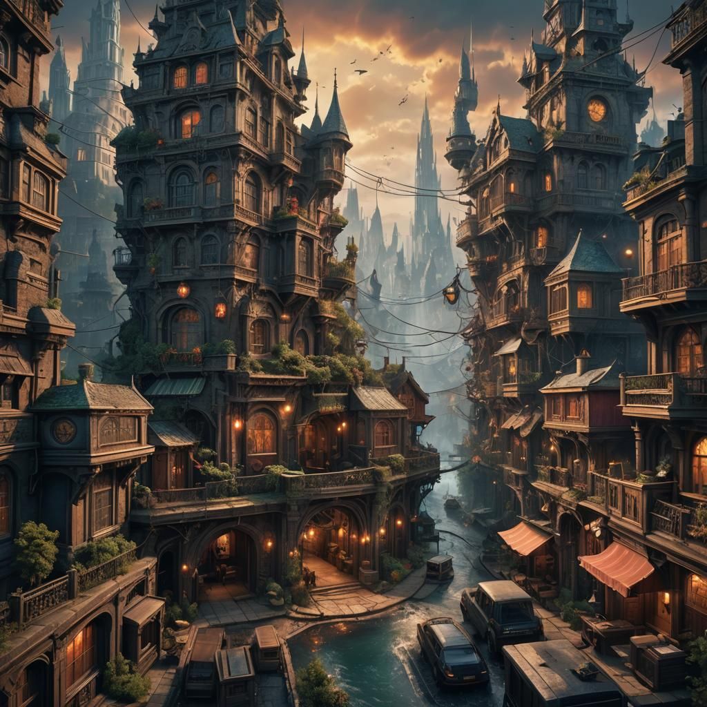 Fantastical Matte Painting in Deep Color, 8K Resolution
