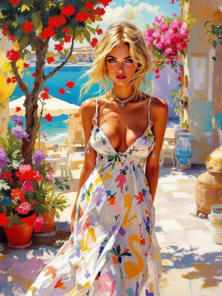 Mediterranean Summer Leisure as Impasto Painting