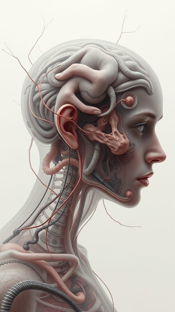 Detailed Medical Drawing of Troubled Minds