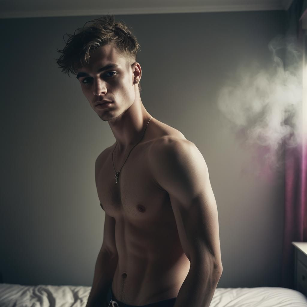 Moody Monochrome Portrait of a Young Man