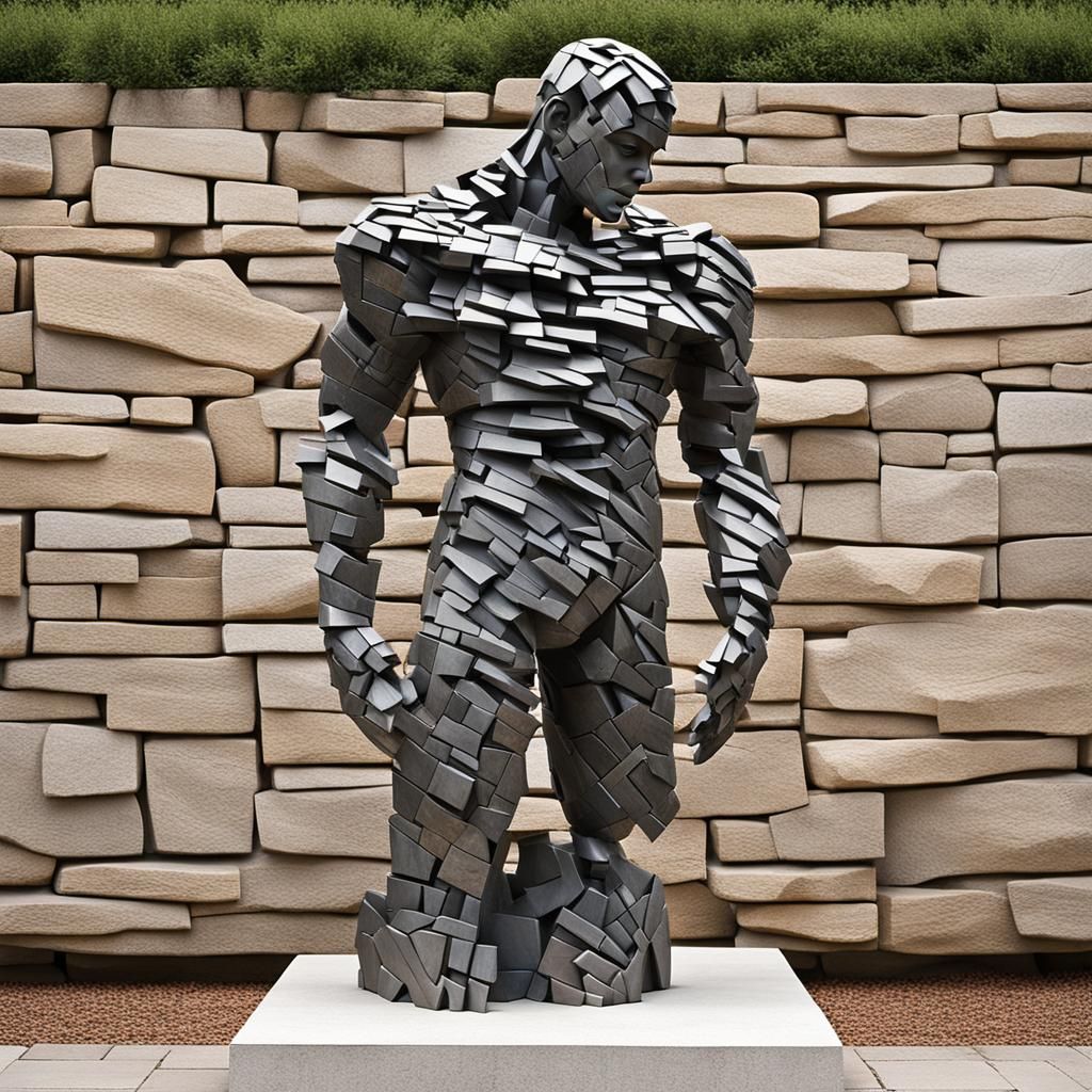 Fragmented Stone Sculpture Embodies Human Imperfection