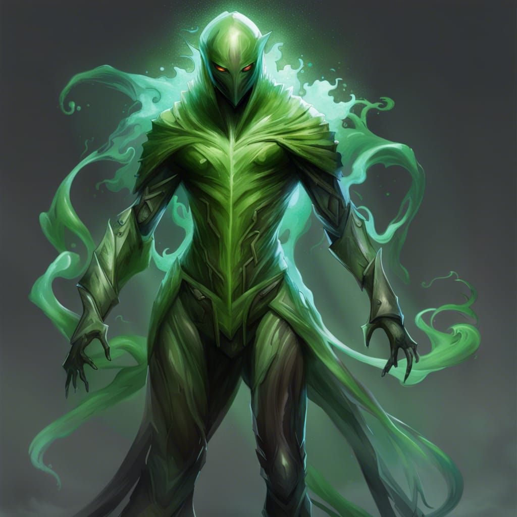 Plasmoid Rogue with Daggers in Splash Art Style