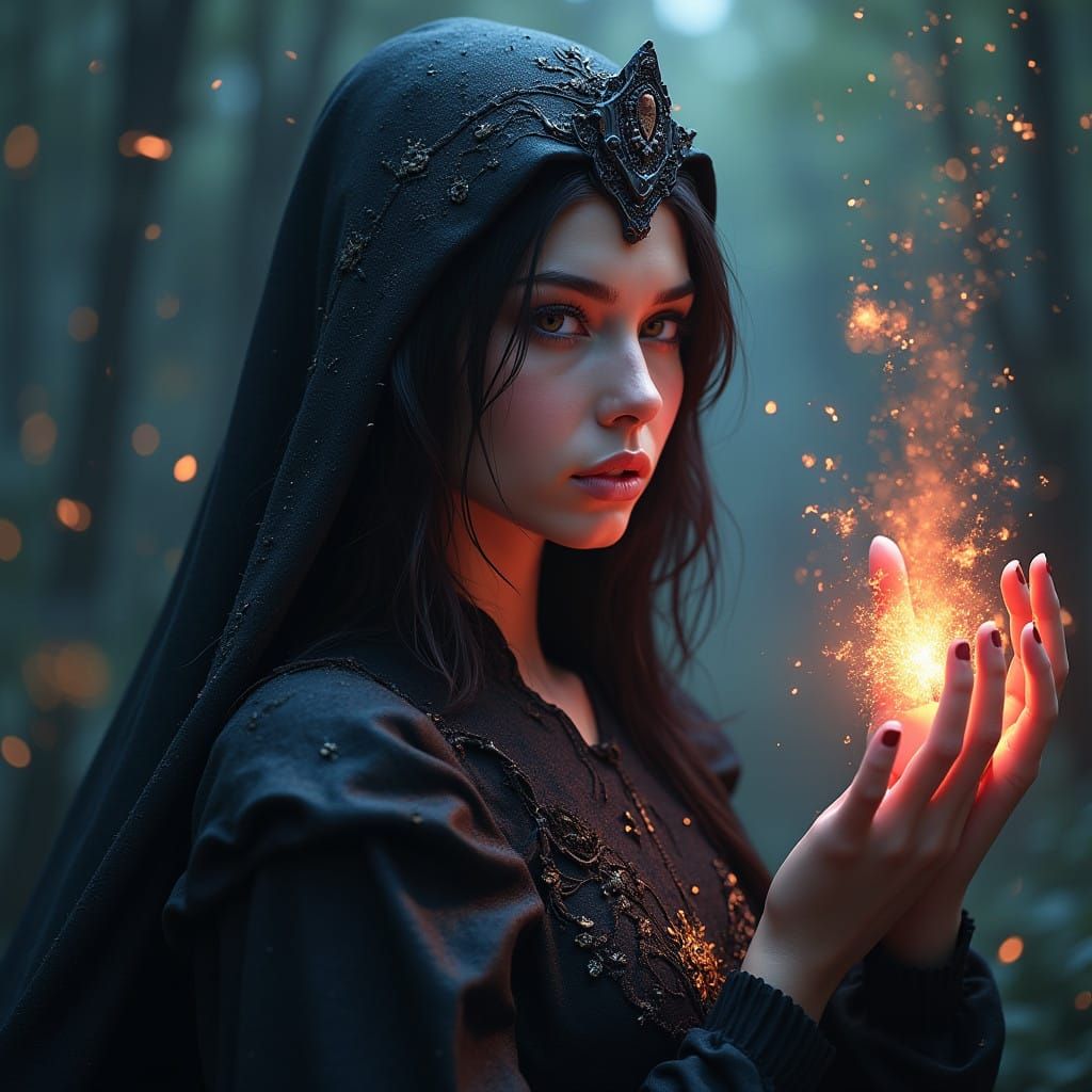 Sensual Enchantress of Midnight Mysticism