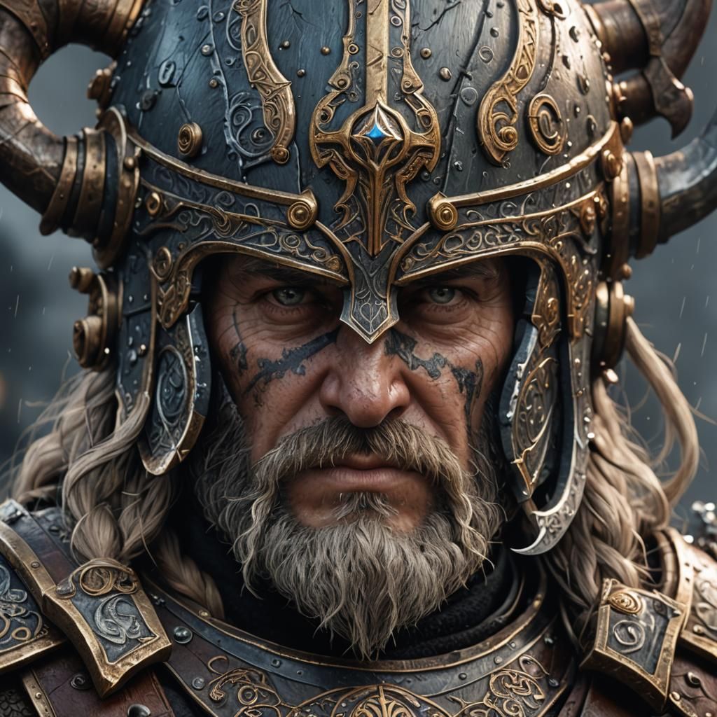 Steampunk Viking Dwarf Helmet in Epic Style