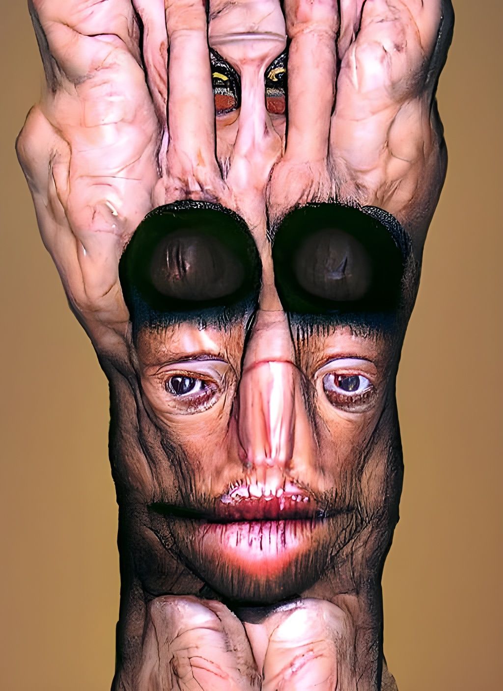 Surreal Portrait of a Symmetrical Human Figure