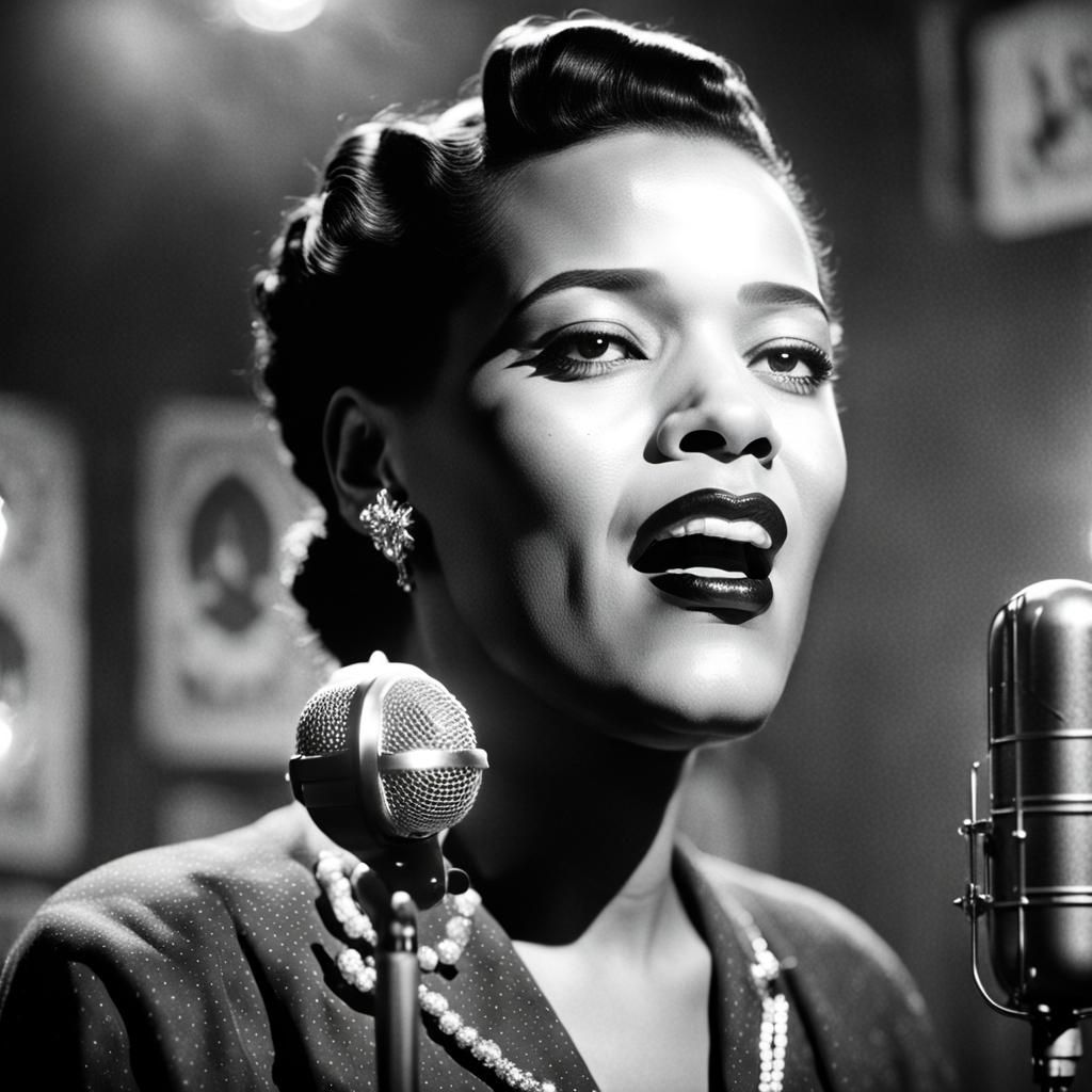 Billie Holiday in a Magical Realism Jazz Club