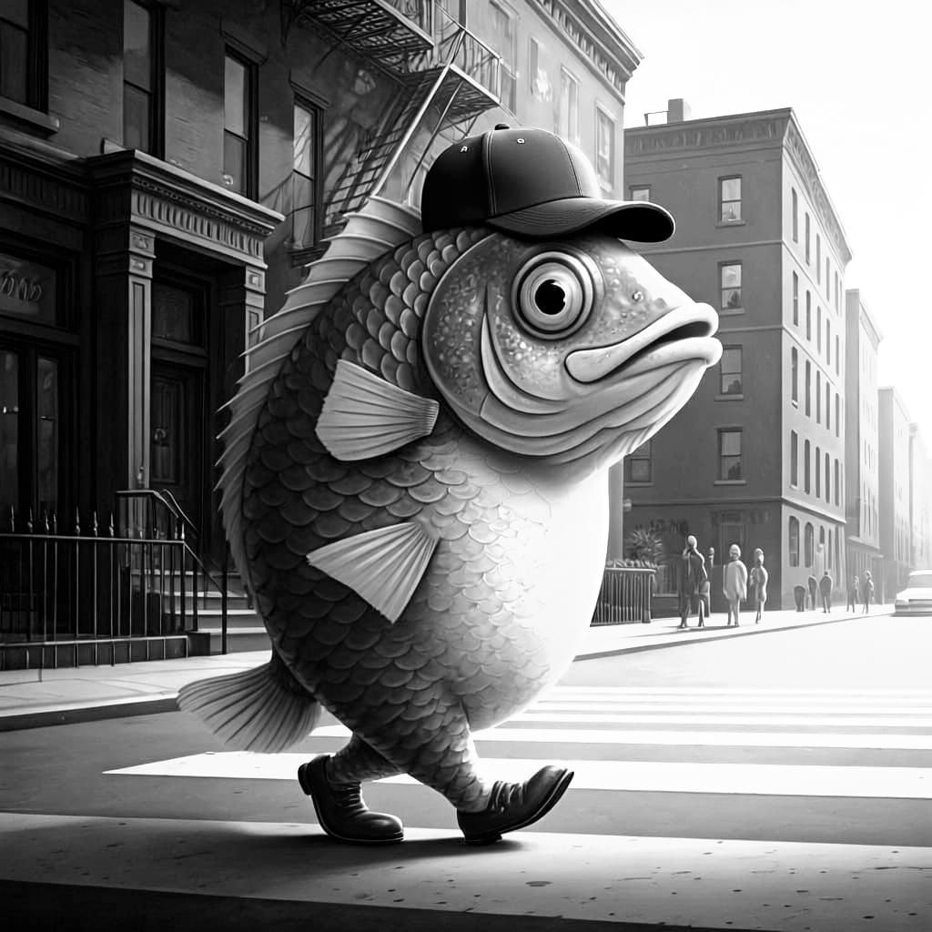 Fish With Legs Walk And Talk In Brooklyn Streets