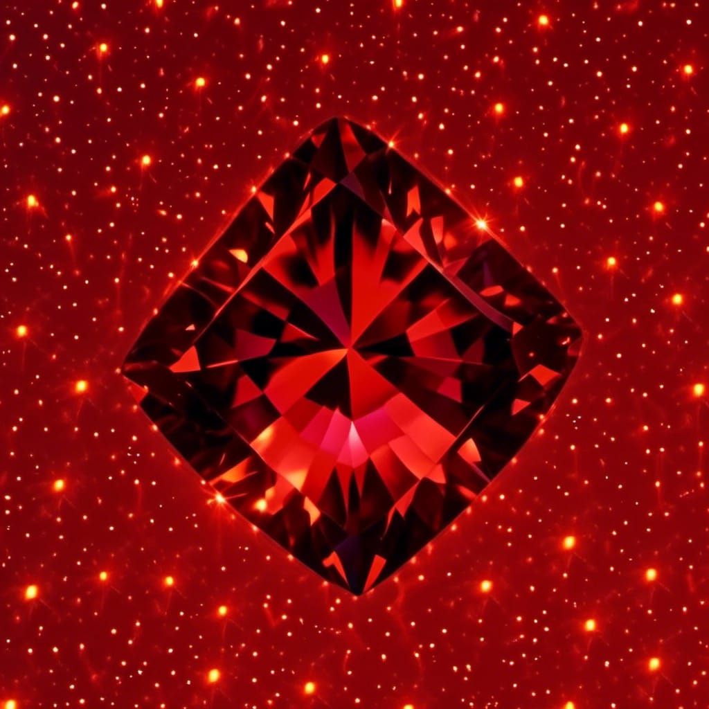 Brilliant Cut Gem Surrounded by Stars