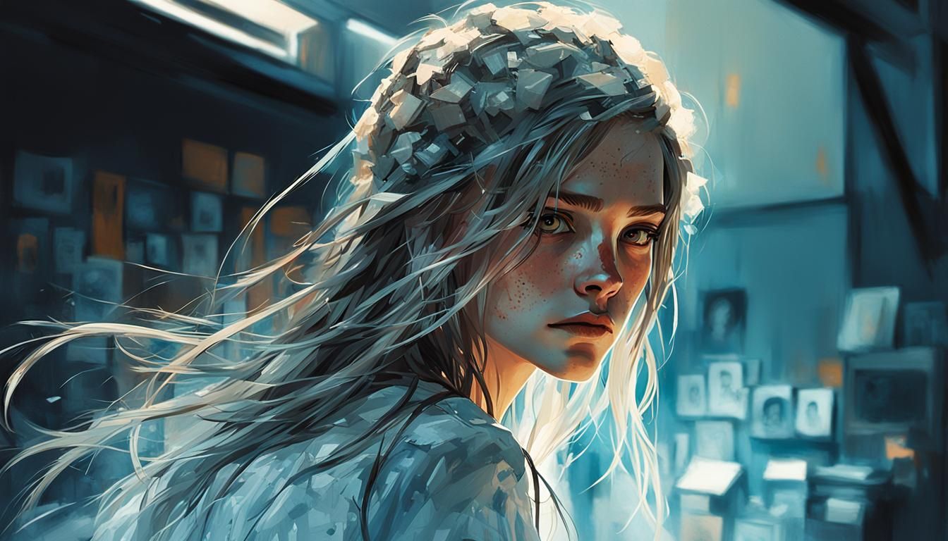 Hyper-Realistic Portrait of a Young Woman in Studio