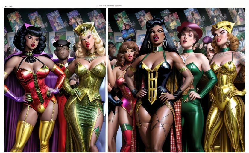 Hip Hop Santa Drag Queen in Comic Book Art