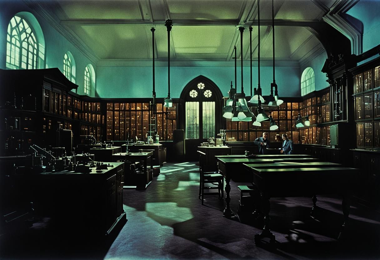 Gothic Mad Scientist Lab in Giallo Cinema Style