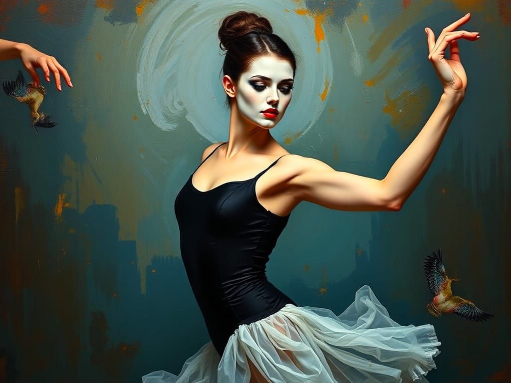 Classical Dancer in Expressionist Oil Painting