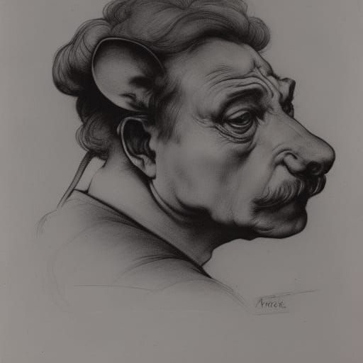 Mouse Asks Deputy: Anime Charcoal Drawing