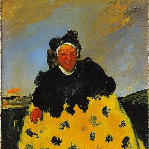 Sheep Portrait in Expressionist Style