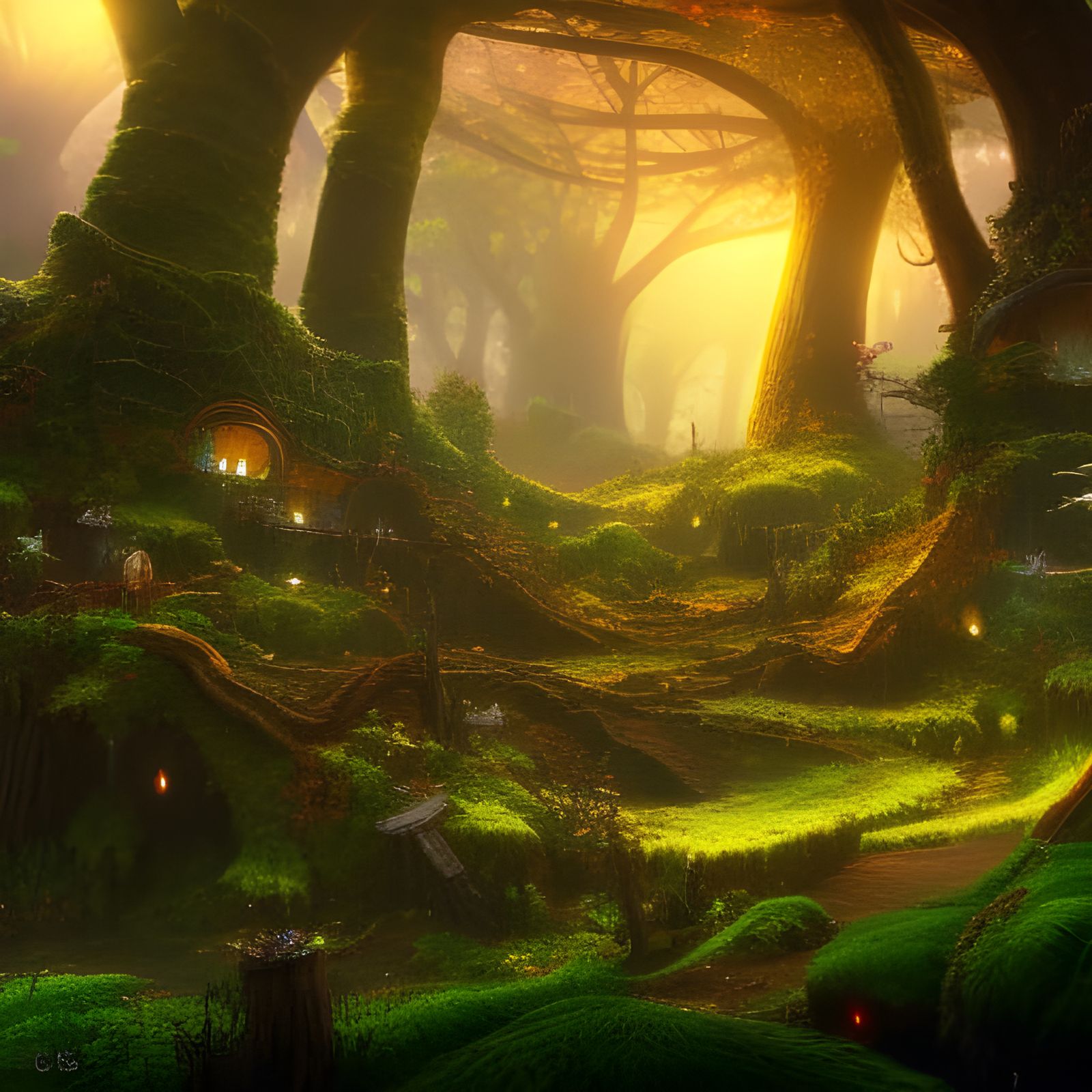 Fantastical Fungal Grove: Detailed Matte Painting