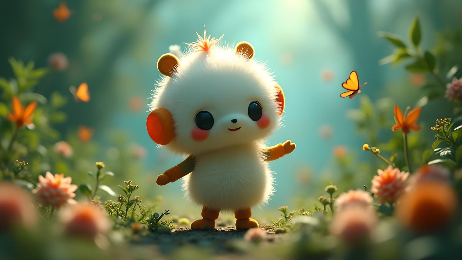 Kawaii Chibi Bot Dances in Psychedelic Jungle