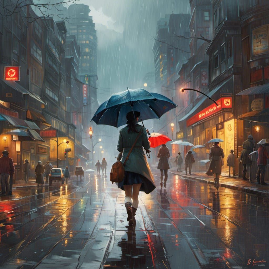 Shopping in the rain