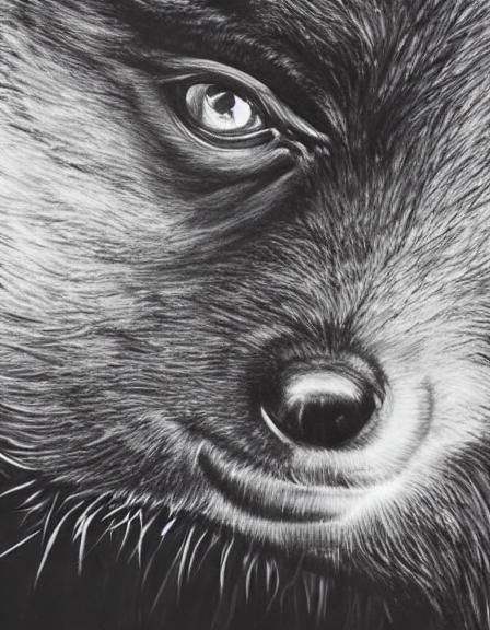 Alien Wolf-Dog Hybrid in Moody Macro Photography