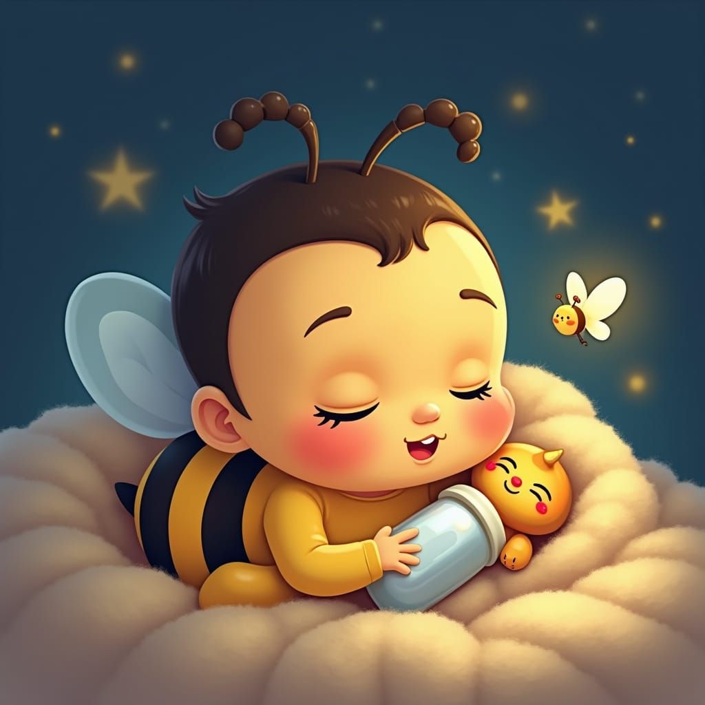 Anime Baby Bumble Bee Falling Asleep