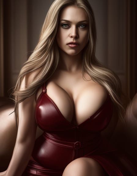 Photorealistic Woman with Exaggerated Features